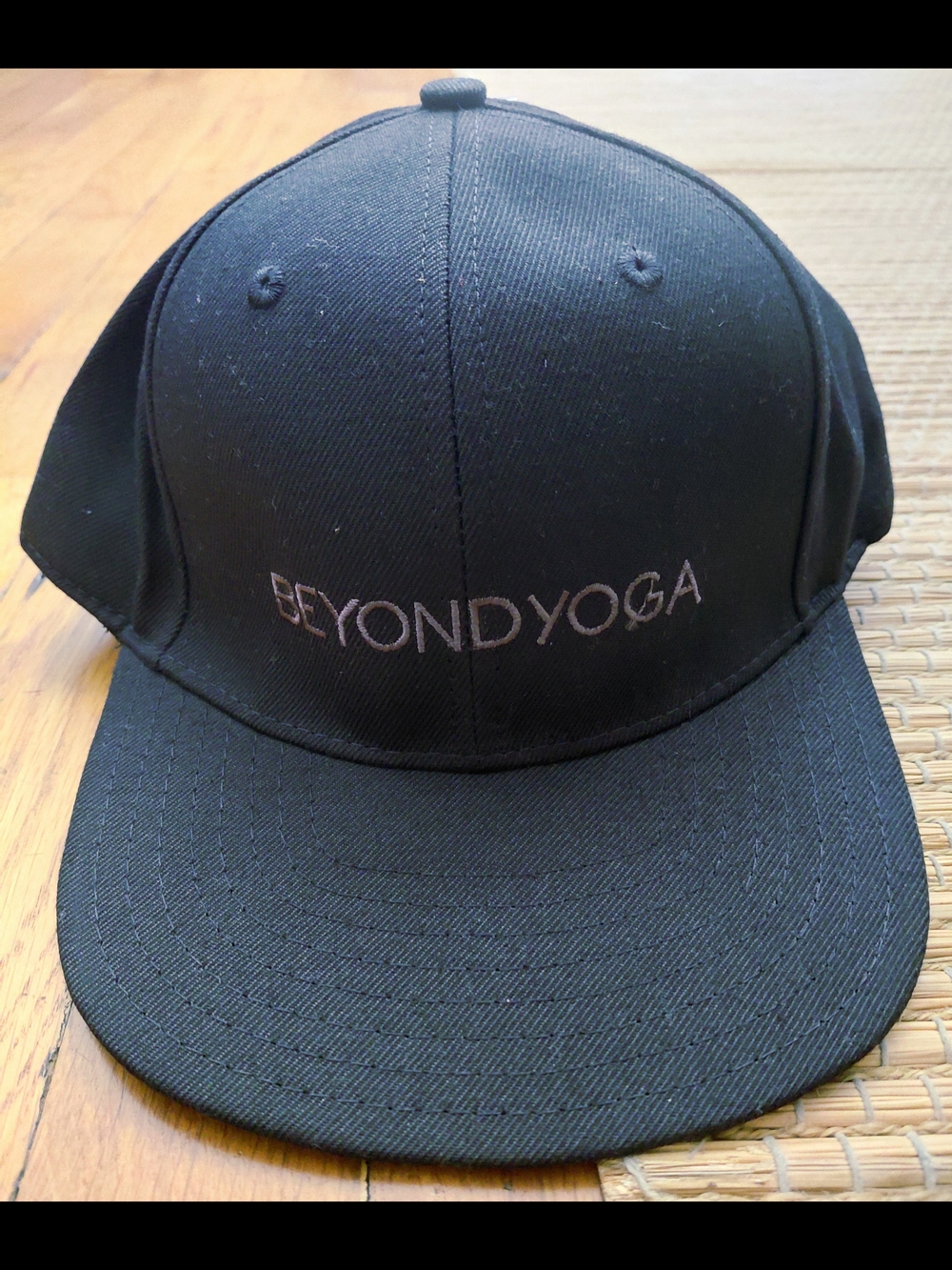 BeyondYoga Black Logo Snapback Hat